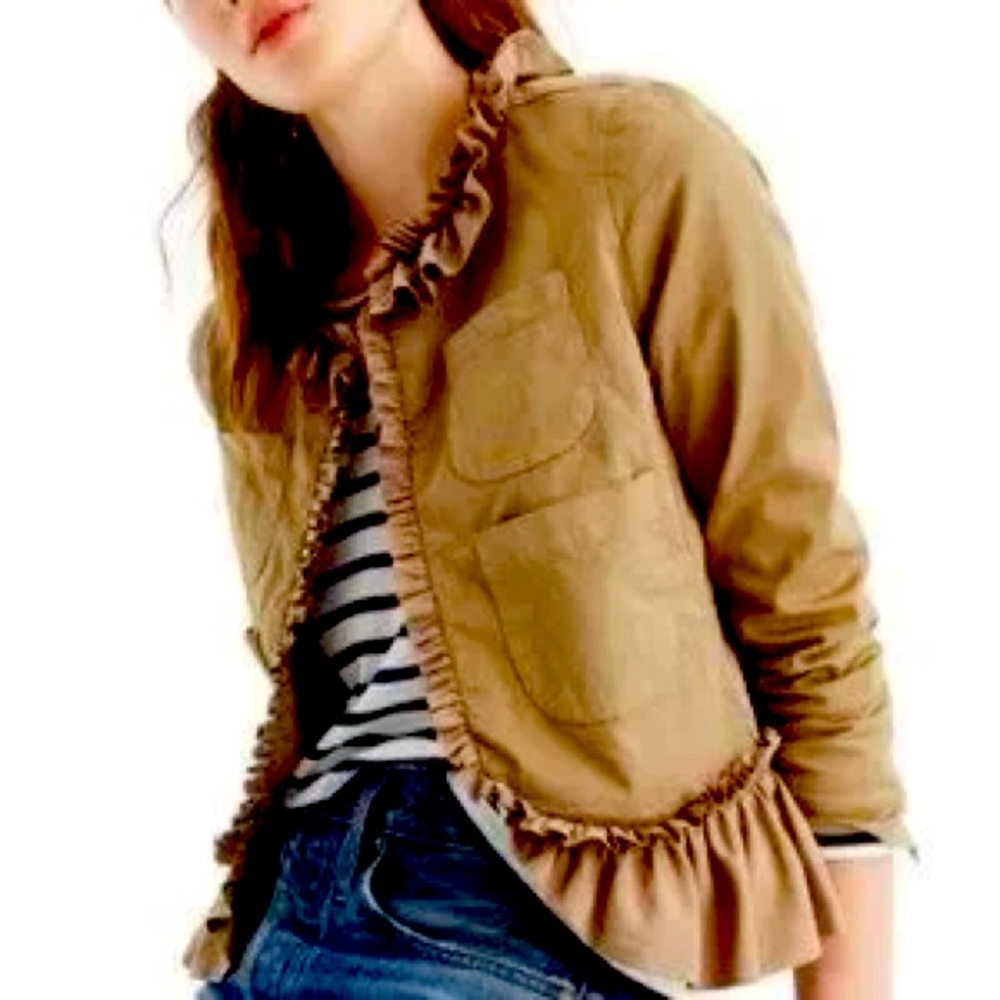 J.Crew Chino Ruffle Jacket size 6